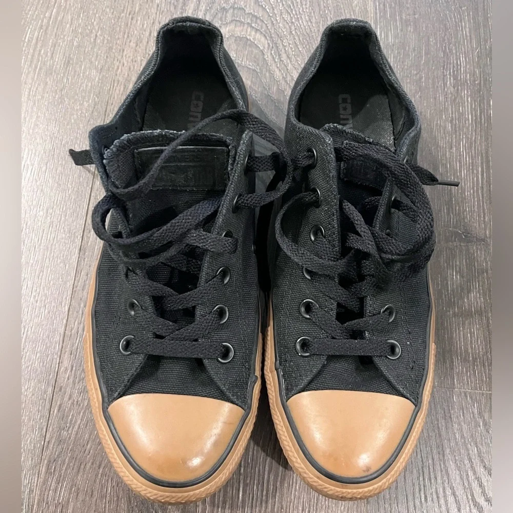 Black Converse with Gum Colored Base W 9.5 / M 7.5